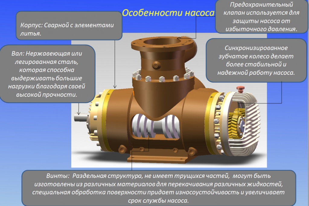 Особенности двухзаходного двухвинтового насоса Особенности двухзаходного двухвинтового насоса